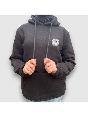 Disko Topu Baskılı Ovesize Unisex Kapüşonlu Sweatshirt Hoodie