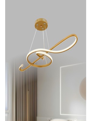 Mediterian Melodi Model Gold Renk Metal Modern LED Sarkıt Avize