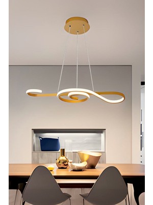 Mediterian Melodi Model Gold Renk Metal Modern LED Sarkıt Avize