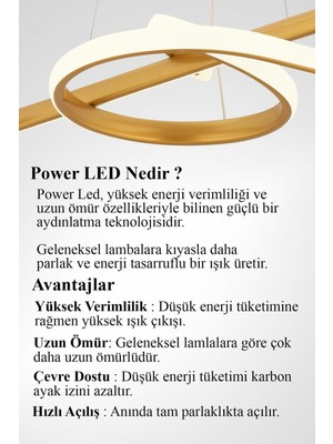 Mediterian Melodi Model Gold Renk Metal Modern LED Sarkıt Avize