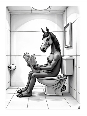 Tablomega Tuvalette At Hediyelik Mdf Tablo 25CMX 35CM