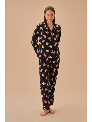 Suwen Cookies Gömlek Yaka Pijama Takımı