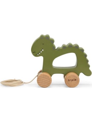 Mr. Dino - Wooden Pull Along Toy - Ahşap Ipli Oyuncak