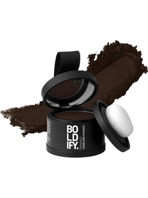 Boldify Saç Tozu Koyu Kahve, Dolgunlaştırıcı Topik Tozu, Saç Dökülmesini Gizler & 48 Saat Etkili