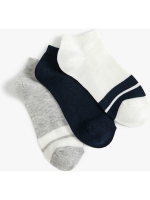 Koton 3’Lü Patik Çorap Seti Çizgili Çok Renkli