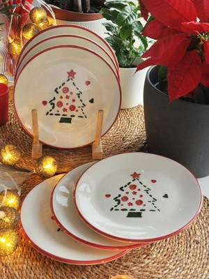 M'art Home Yeniyıl 2025 Çam Ağacı 6lı Pasta Set-19 Cm.