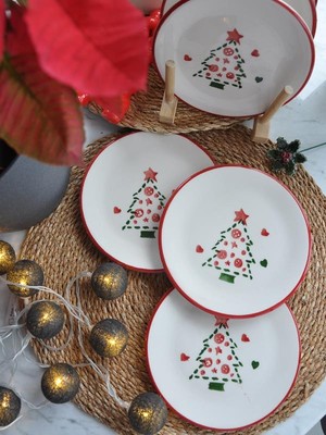 M'art Home Yeniyıl 2025 Çam Ağacı 6lı Mini Set- 15 Cm.