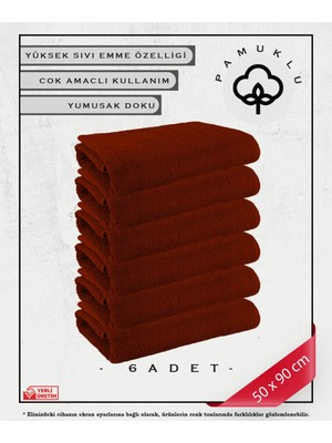 %100 Pamuk Havlu Yüz ve Fitness Havlu Seti Kırmızı - Hassas Ciltlere Özel 6 Adet