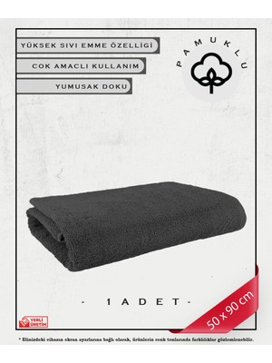 %100 Pamuk Havlu Yüz ve Fitness Havlu Seti Gri- Hassas Ciltlere Özel 1 Adet