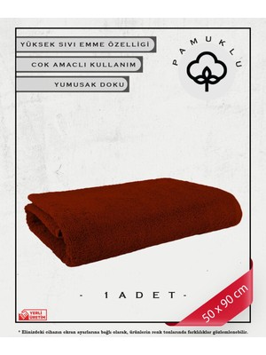 1 Adet %100 Pamuk Havlu Yüz ve Fitness Havlu Seti Kırmızı - Hassas Ciltlere Özel
