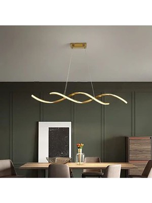 Mediterian Modern beyaz ledli eskitme avize, 2'li tasarım, metal materyal, 100x33 ölçü
