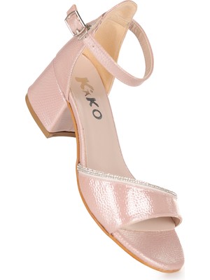 Kiko Kids Elos Vakko Günlük Kız Çocuk 4 Cm Topuklu Sandalet Ayakkabı