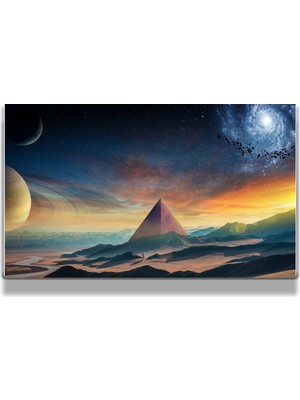 Marsilyan Sanatsal Yapayzeka, Creative Art, 3D Dekoratif Baskı Yatay Cam Tablo 63