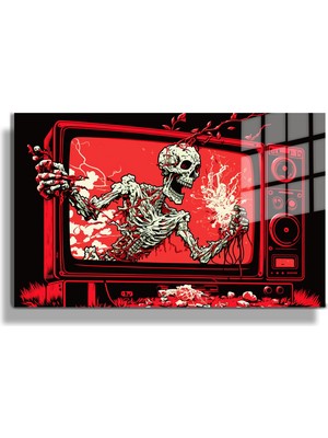 Marsilyan Sanatsal Yapayzeka, Creative Art, 3D Dekoratif Baskı Yatay Cam Tablo 88