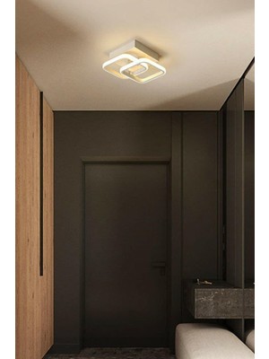 Mediterian Modern beyaz led avize seti, şık aydınlatma, metal materyal, 2'li, 33x33 boyut