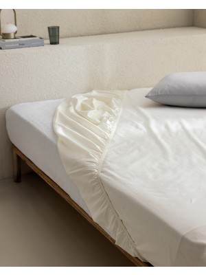 Madame Coco Manon King Size %100 Pamuk Ranforce Lastikli Çarşaf - Ekru