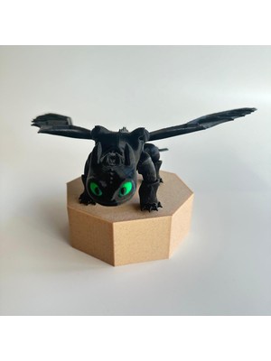 fyne Dişsiz (Toothless) Ejderha Figür 20CM Siyah