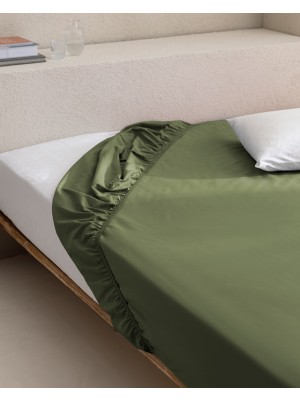 Madame Coco Manon King Size Plus %100 Pamuk Ranforce Lastikli Çarşaf - Haki