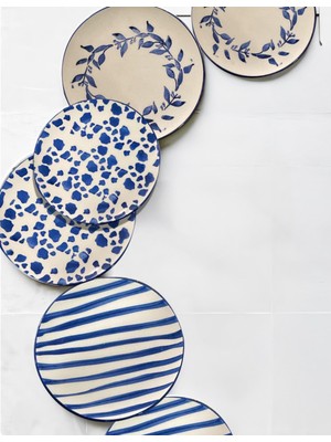 Handmade Trendy All In Blue 6 Lı Pasta Seti 19 cm