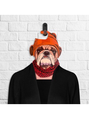 Kapella Bulldog Dijital Baskılı Butik Ahşap Elbise Askısı