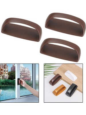 Microcase Plastik Yapışkanlı Sürgülü Pencere Çekmece Kapı Kolu Tutacağı-AL4834 3 Adet