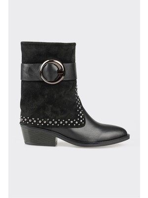 Elle Siyah Deri Kadın Bot