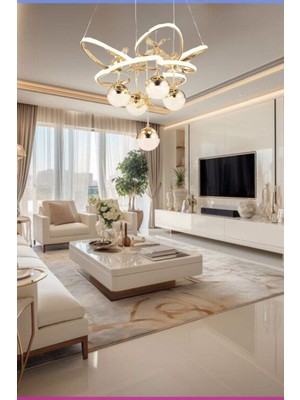 Mediterian Renkli 5'li Sarkıt LED Avize, Modern ve Şık Dekorasyon İçin Mükemmel Seçim