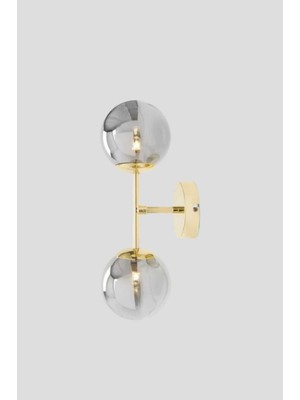 Mediterian Şık Füme Camlı 2'li Metal Aplik, Zarif Ev Dekorasyonu İçin Güzel Bir Seçim