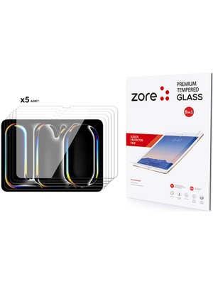 ZORE iPad 11 Pro 2024 Zore 5in1 Tablet Temperli Cam Ekran Koruyucu