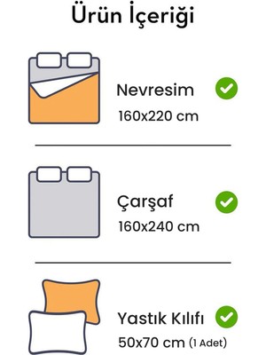 Evidea Soft Marg Çift Kişilik Nevresim Takımı - Ekru / Siyah