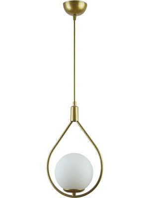 Mediterian Şık Beyaz Camlı Tekli Avize, İç Mekan Aydınlatması, 25x70 cm, Modern Tasarım