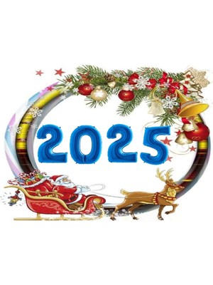 Bal10 Dünyası 2025 Yılbaşı Kutlaması Folyo Balon Mavi
