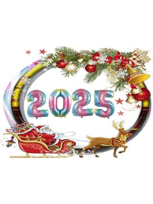 Bal10 Dünyası 2025 Yılbaşı Kutlaması Folyo Balon Gökkuşağı