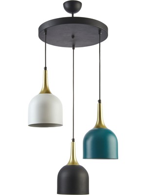 Mediterian Şık metal sarkıt avize, renkli ve modern mutfak aydınlatması, 3'lü set, 30x90 boyut