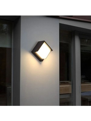 Mediterian 7W LED Aplik, 3200K Sarı Işık, Şık Modern Tasarım, Siyah Materyal, E14 Duy Tipi