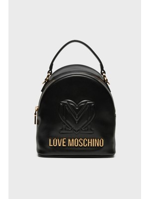 Love Moschino Logolu Ayarlanabilir Çift Askılı Sırt Çantası Bayan Sırt Çantası JC4361PP0LK1200A