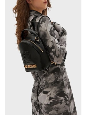 Love Moschino Logolu Ayarlanabilir Çift Askılı Sırt Çantası Bayan Sırt Çantası JC4361PP0LK1200A