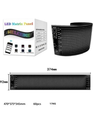 LED Matrix Panel Rgb Ekran Kumandalı App Kontrollü Iş Yeri Otomobil Tır Kamyon Cam Veya Duvar Uyumlu