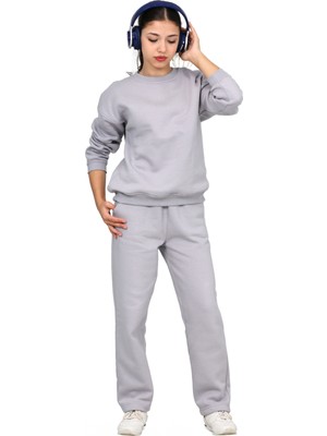 ERDEM KIDS Kız-Erkek Çocuk 3 Iplik Şardonlu Içi Pamuklu Basic Bisiklet Yaka Eşofman Takımı