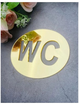 Numa Concept Wc Tabelası Aynalı Pleksi Altın Renk Gold Renk 10 cm x 8 cm