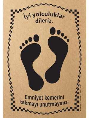 Balkan Ambalaj Kraft 120GR Ayak Izi Oto Paspas Kağıdı 100 Adet - 35X50CM - Kalın Kağıt Baskılı