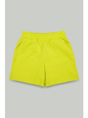 Solid Pamuklu Cepli Erkek Çocuk Şort