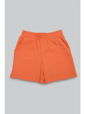 Solid Pamuklu Cepli Erkek Çocuk Şort