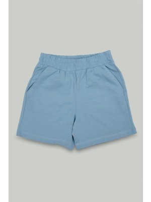 Solid Pamuklu Cepli Erkek Çocuk Şort