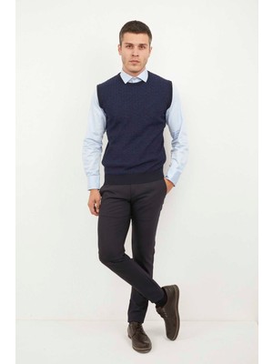 Voltaj Giant Bisiklet Yaka Erkek Triko Süveter Indigo