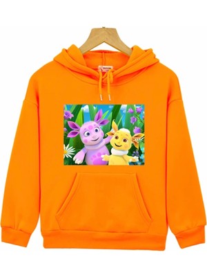 Kids Face Özel Tasarım Kapüşonlu Luntik Baskılı Şardonlu Kışlık Erkek Çocuk Sweatshırt