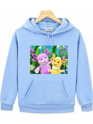 Kids Face Özel Tasarım Kapüşonlu Luntik Baskılı Şardonlu Kışlık Erkek Çocuk Sweatshırt