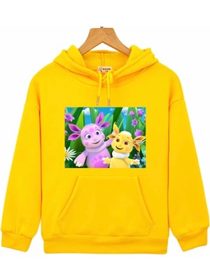 Kids Face Özel Tasarım Kapüşonlu Luntik Baskılı Şardonlu Kışlık Erkek Çocuk Sweatshırt
