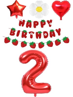 Rönesans Parti Çilek Temalı 2 Yaş Doğum Günü Parti Seti