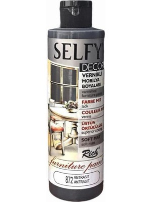 Rich Selfy Decor Kendinden Vernikli Boya 872 Antrasit 240 Cc